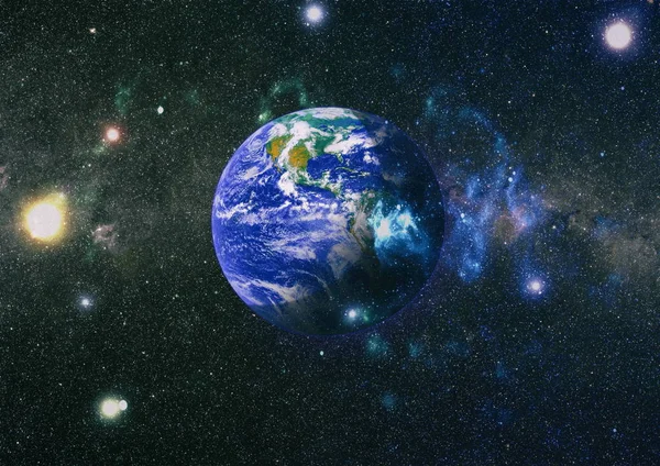 Föld Világűrből Kollázs Absztrakt Háttérkép Otthonunk Kép Nasa Berendezett Elemei — Stock Fotó