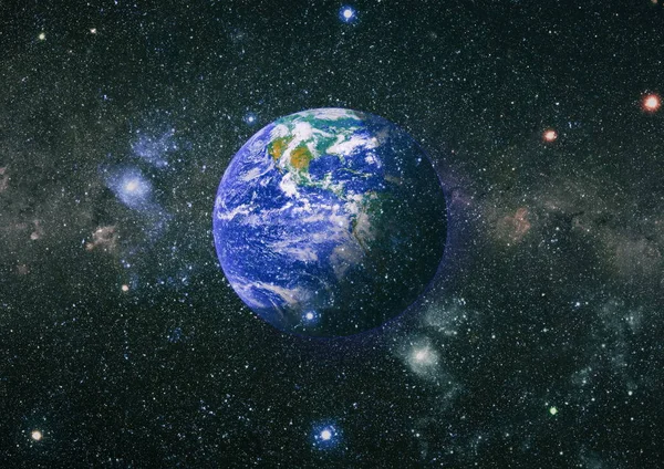 Землі Космічному Просторі Колаж Абстрактних Шпалер Будинок Елементи Цього Зображенні — стокове фото