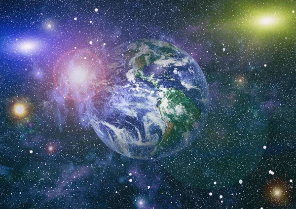 Dünya gezegeni. Doğu hemisphere. NASA tarafından döşenmiş bu görüntü öğelerini.