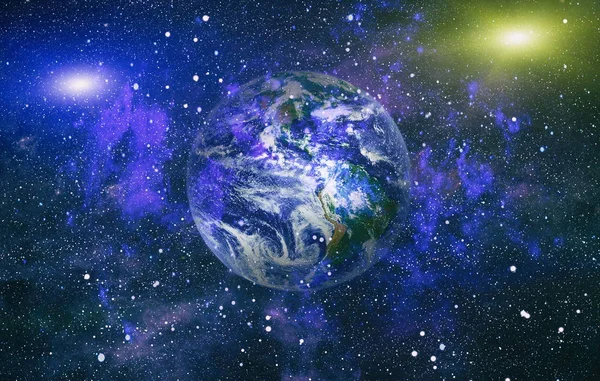 Dünya gezegeni. Doğu hemisphere. NASA tarafından döşenmiş bu görüntü öğelerini.