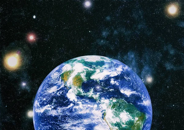 Dünya gezegeni. Doğu hemisphere. NASA tarafından döşenmiş bu görüntü öğelerini.