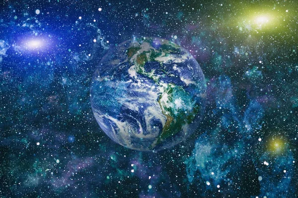 Dünya gezegeni. Doğu hemisphere. NASA tarafından döşenmiş bu görüntü öğelerini.