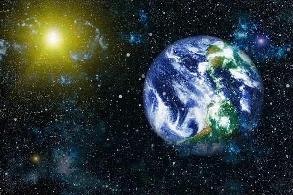 Dünya gezegeni. Doğu hemisphere. NASA tarafından döşenmiş bu görüntü öğelerini.