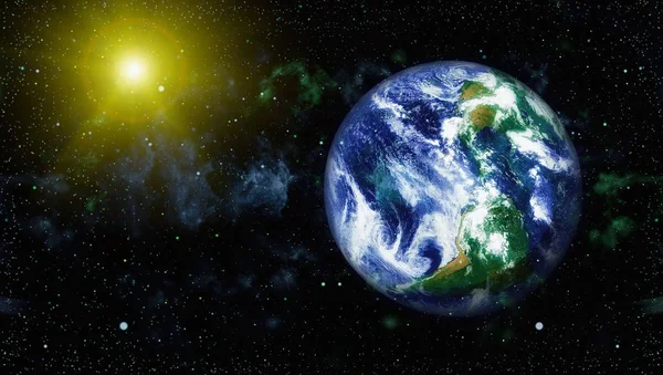 Dünya gezegeni. Doğu hemisphere. NASA tarafından döşenmiş bu görüntü öğelerini.