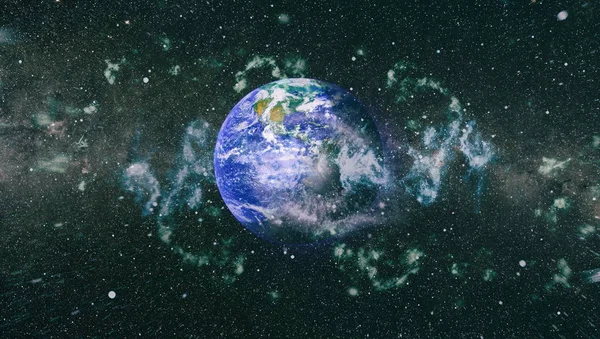 Dünya gezegeni. Doğu hemisphere. NASA tarafından döşenmiş bu görüntü öğelerini.