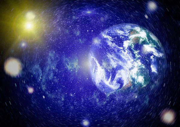 Dünya gezegeni. Doğu hemisphere. NASA tarafından döşenmiş bu görüntü öğelerini.