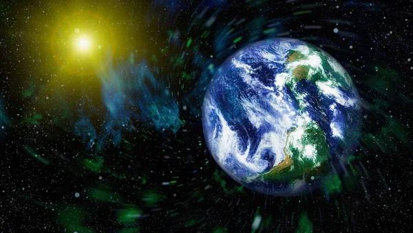 Dünya gezegeni. Doğu hemisphere. NASA tarafından döşenmiş bu görüntü öğelerini.