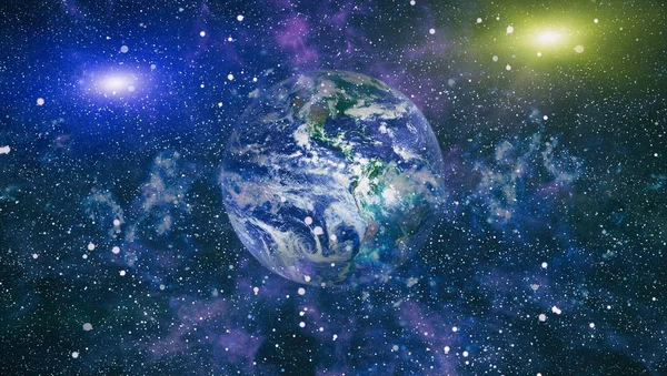 Dünya gezegeni. Doğu hemisphere. NASA tarafından döşenmiş bu görüntü öğelerini.