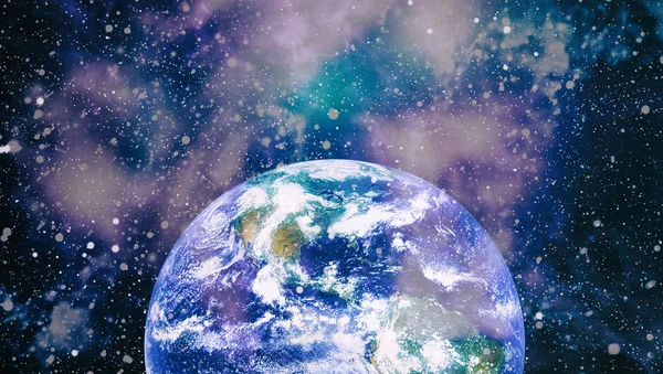 Dünya gezegeni. Doğu hemisphere. NASA tarafından döşenmiş bu görüntü öğelerini.