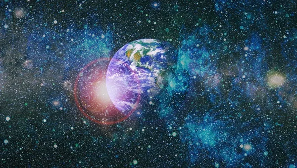 Dünya gezegeni. Doğu hemisphere. NASA tarafından döşenmiş bu görüntü öğelerini.