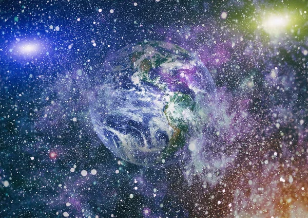 Dünya gezegeni. Doğu hemisphere. NASA tarafından döşenmiş bu görüntü öğelerini.