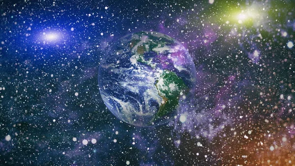 Dünya gezegeni. Doğu hemisphere. NASA tarafından döşenmiş bu görüntü öğelerini.