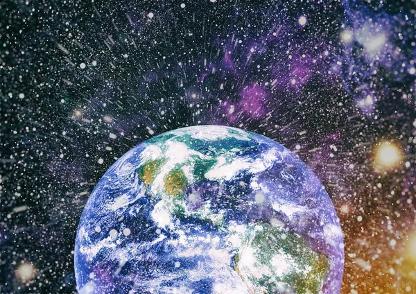 Dünya gezegeni. Doğu hemisphere. NASA tarafından döşenmiş bu görüntü öğelerini.