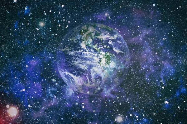 Dünya gezegeni. Doğu hemisphere. NASA tarafından döşenmiş bu görüntü öğelerini.