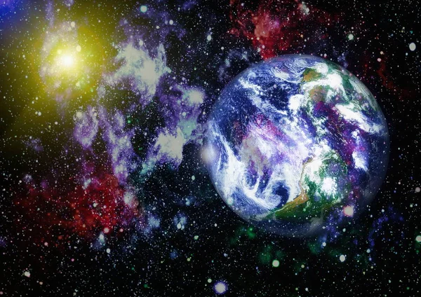 Dünya gezegeni. Doğu hemisphere. NASA tarafından döşenmiş bu görüntü öğelerini.