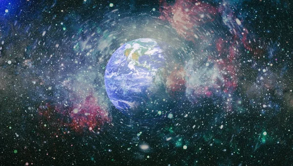 Dünya gezegeni. Doğu hemisphere. NASA tarafından döşenmiş bu görüntü öğelerini.