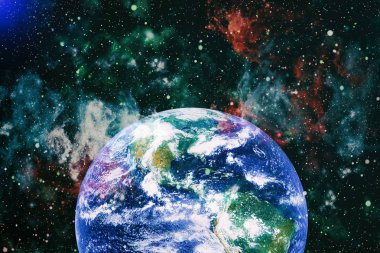 Dünya gezegeni. Doğu hemisphere. NASA tarafından döşenmiş bu görüntü öğelerini.