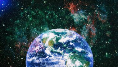 Dünya gezegeni. Doğu hemisphere. NASA tarafından döşenmiş bu görüntü öğelerini.