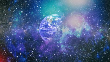 Dünya gezegeni. Doğu hemisphere. NASA tarafından döşenmiş bu görüntü öğelerini.