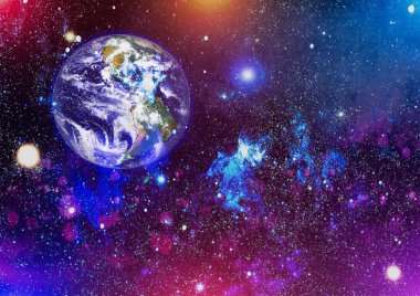 Dünya gezegeni. Doğu hemisphere. NASA tarafından döşenmiş bu görüntü öğelerini.