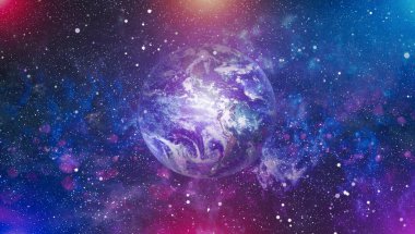 Dünya gezegeni. Doğu hemisphere. NASA tarafından döşenmiş bu görüntü öğelerini.