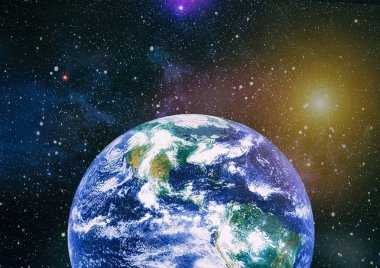 Dünya gezegeni. Doğu hemisphere. NASA tarafından döşenmiş bu görüntü öğelerini.