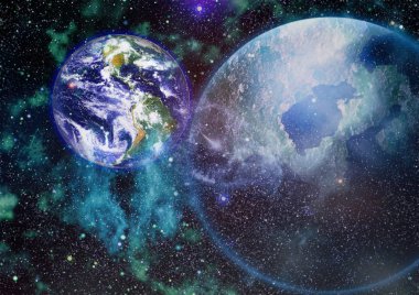 Dünya gezegeni. Doğu hemisphere. NASA tarafından döşenmiş bu görüntü öğelerini.