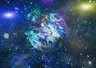 Dünya gezegeni. Doğu hemisphere. NASA tarafından döşenmiş bu görüntü öğelerini.