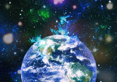 Dünya gezegeni. Doğu hemisphere. NASA tarafından döşenmiş bu görüntü öğelerini.