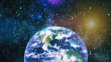 Dünya gezegeni. Doğu hemisphere. NASA tarafından döşenmiş bu görüntü öğelerini.