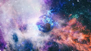 Dünya gezegeni. Doğu hemisphere. NASA tarafından döşenmiş bu görüntü öğelerini.