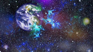 Dünya gezegeni. Doğu hemisphere. NASA tarafından döşenmiş bu görüntü öğelerini.