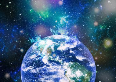 Dünya gezegeni. Doğu hemisphere. NASA tarafından döşenmiş bu görüntü öğelerini.