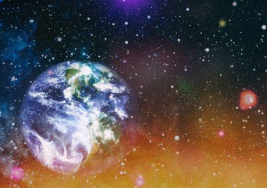 Dünya gezegeni. Doğu hemisphere. NASA tarafından döşenmiş bu görüntü öğelerini.