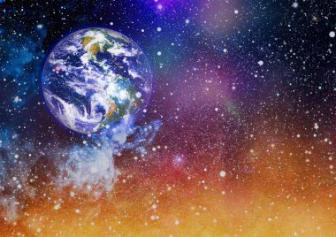 Dünya gezegeni. Doğu hemisphere. NASA tarafından döşenmiş bu görüntü öğelerini.