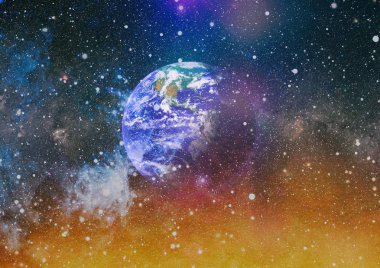 Dünya gezegeni. Doğu hemisphere. NASA tarafından döşenmiş bu görüntü öğelerini.