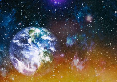 Dünya gezegeni. Doğu hemisphere. NASA tarafından döşenmiş bu görüntü öğelerini.