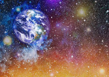 Dünya gezegeni. Doğu hemisphere. NASA tarafından döşenmiş bu görüntü öğelerini.