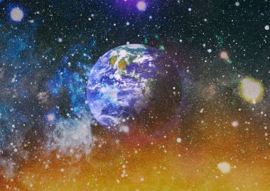 Dünya gezegeni. Doğu hemisphere. NASA tarafından döşenmiş bu görüntü öğelerini.