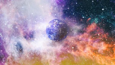 Dünya gezegeni. Doğu hemisphere. NASA tarafından döşenmiş bu görüntü öğelerini.