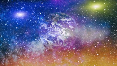 Dünya gezegeni. Doğu hemisphere. NASA tarafından döşenmiş bu görüntü öğelerini.