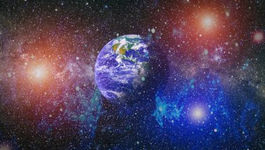 Dünya gezegeni. Doğu hemisphere. NASA tarafından döşenmiş bu görüntü öğelerini.