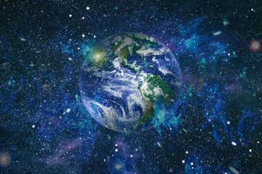 Dünya gezegeni. Doğu hemisphere. NASA tarafından döşenmiş bu görüntü öğelerini.