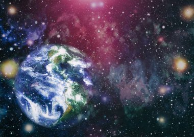 Dünya gezegeni. Doğu hemisphere. NASA tarafından döşenmiş bu görüntü öğelerini.