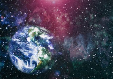 Dünya gezegeni. Doğu hemisphere. NASA tarafından döşenmiş bu görüntü öğelerini.