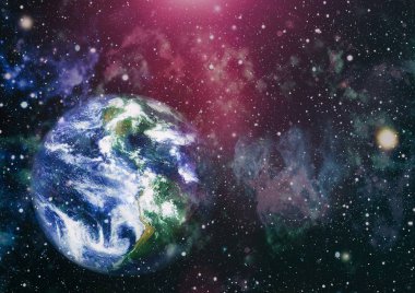 Dünya gezegeni. Doğu hemisphere. NASA tarafından döşenmiş bu görüntü öğelerini.