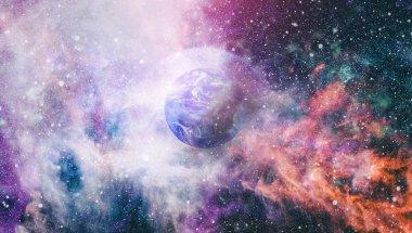 Dünya gezegeni. Doğu hemisphere. NASA tarafından döşenmiş bu görüntü öğelerini.