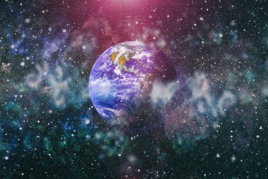 Dünya gezegeni. Doğu hemisphere. NASA tarafından döşenmiş bu görüntü öğelerini.