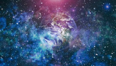 Dünya gezegeni. Doğu hemisphere. NASA tarafından döşenmiş bu görüntü öğelerini.