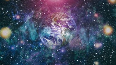 Dünya gezegeni. Doğu hemisphere. NASA tarafından döşenmiş bu görüntü öğelerini.